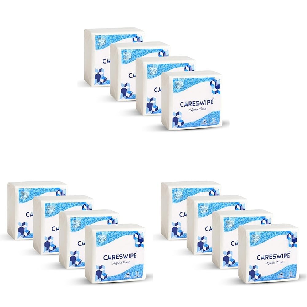 Careswipe Tissue Paper Napkins 100 pcs. Each- Set of 4 (Pack of 3)
