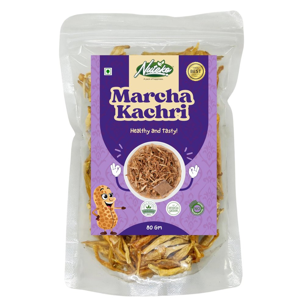 NUTEKO Nuteko Marcha Kachari Spicy Gujarati Snack 100% Natural Dried Rich Flavour and Nutritional Value Authentic Taste of Traditional Kachari (80GM)