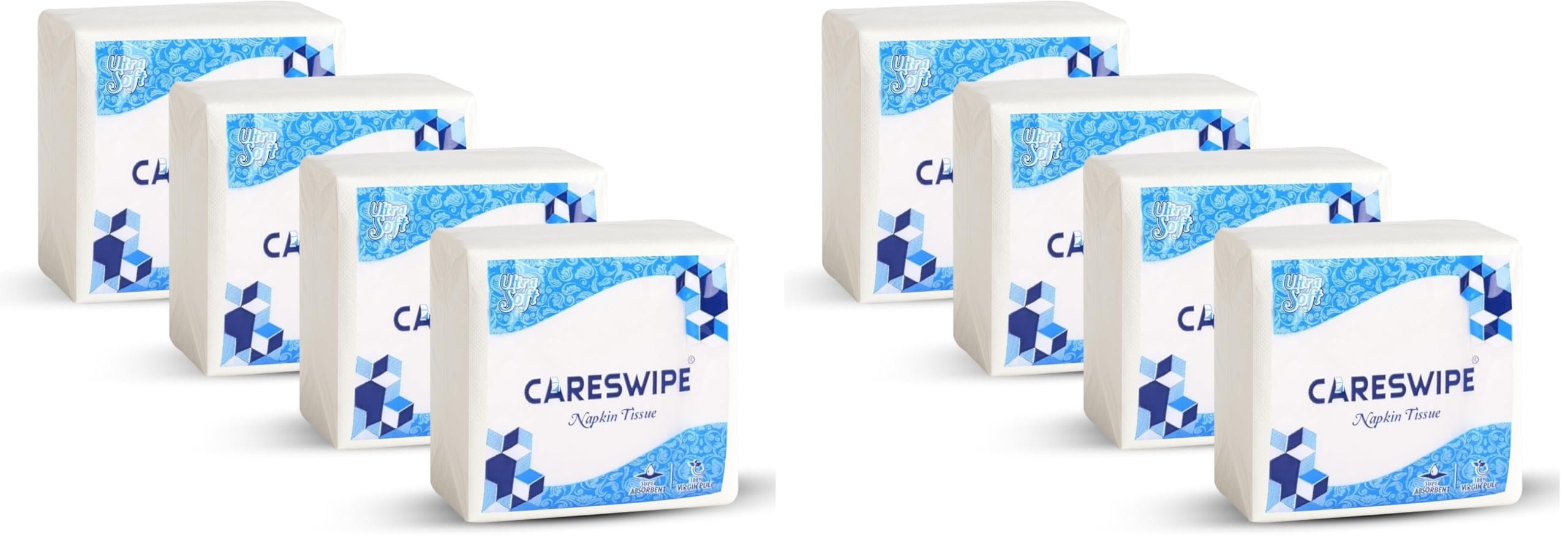 Careswipe Tissue Paper Napkins 100 pcs. Each- Set of 4 (Pack of 2)