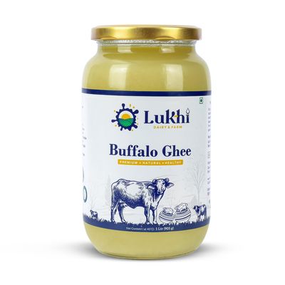 100% Pure Buffalo Ghee 1 Liter Rich & Creamy | Traditional Taste | Natural & Thick Texture | Lukhi Dairy Farm (1 l (Pack of 1), 1000.0, millilitre)
