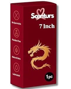 Dranit Scenturs 7 Inch Natural Latex Lubricated Protection  Paraben Free, No Spermicide, Single Piece