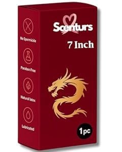 Dranit Scenturs 7 Inch Natural Latex Lubricated Protection  Paraben Free, No Spermicide, Single Piece