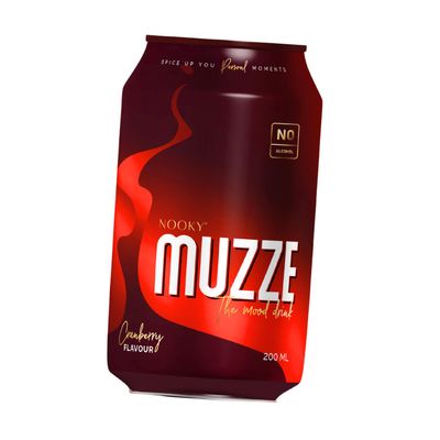 Nooky Muzze  Mood Uplift & Energy Drink | Cranberry Flavoured | Boosts Focus, Stamina & Alertness | Refreshing & Instant Energy Drink for Men & Women | 200ml