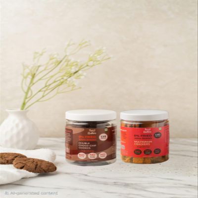 Soul Bakes Double Chocolatechip Cookies & Multigrain Cracker Combo Pack | Assorted Healthy Baked Cookies | No Maida, No Refined Sugar