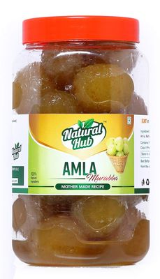 Natural Hub Presents Amla Murabba - Mothermade Recepi with 100% Natural Ingredients - Without Sugar Syrup, Fresh & Homemade| Immunity Booster Pack (900 Gram Each_Pack of 2)