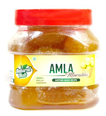 Natural Hub Presents Amla Murabba - Mothermade Recepie with 100% Natural Ingredients - Without Sugar Syrup, Fresh & Homemade Immunity Booster Pack - (500 Gram Each_Pack of 2)