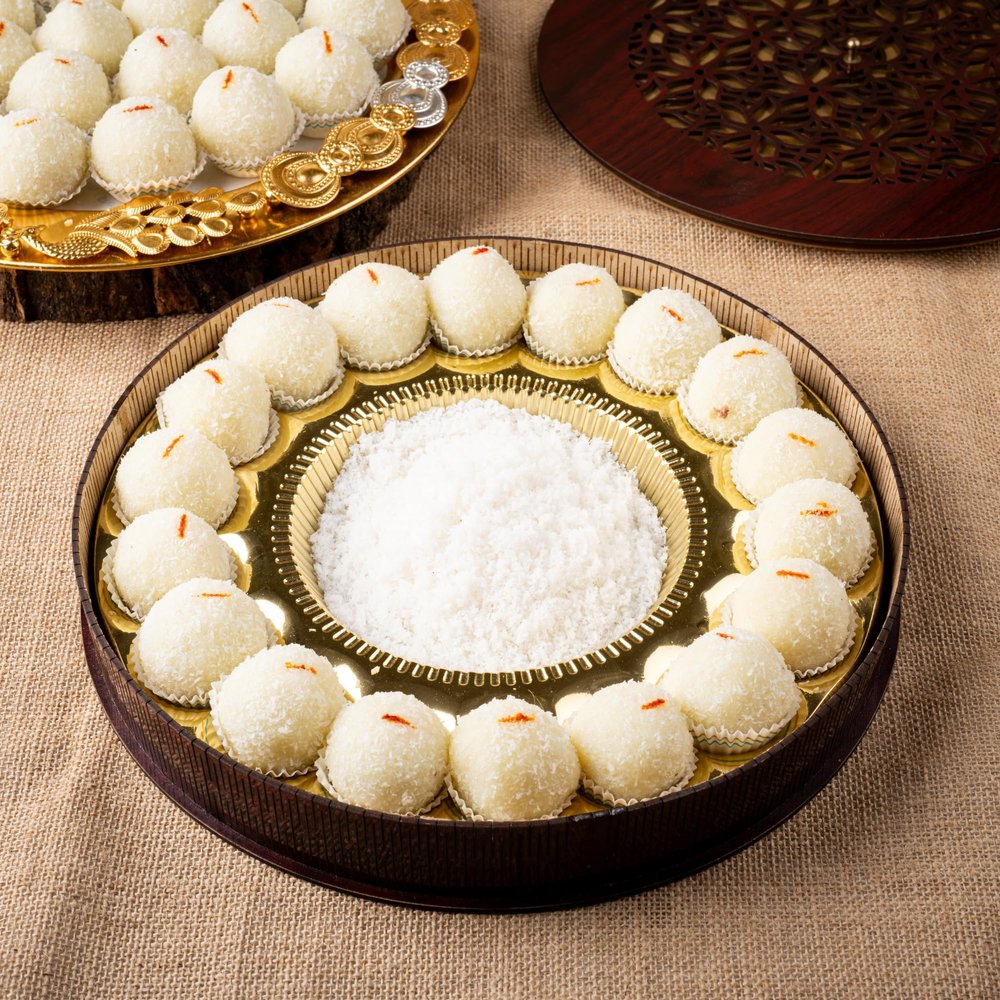 Coconut Laddu 500g | Healthy Nariyal Ladoo | Indian Sweets with Milk & Gulkand | Sweetened with Mishri | No Refined Sugar | Guilt-Free Mithai Box | Traditional Dessert Best for Everyone | MAP Packed