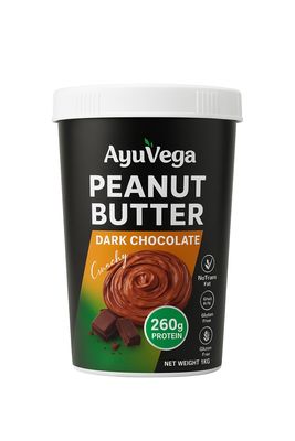 AyuVega Chocolate Crunch Peanut Butter 1kg | 26g Protein per 100g | No Refined Sugar | Healthy Chocolate Spread