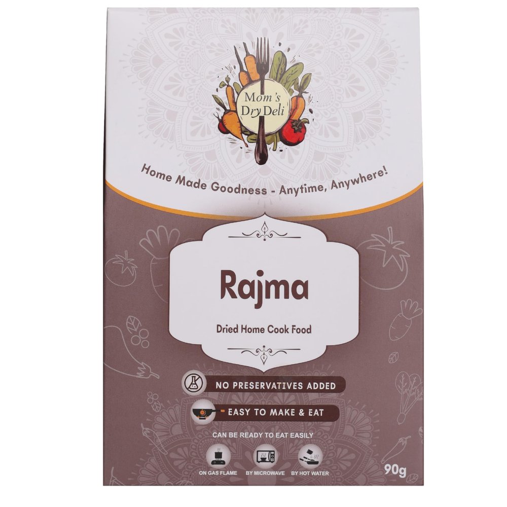 Mom's DryDeli Rajma | 90 gms| Ready To Eat/cook | Dried Home Cooked Food| No Preservatives Added (Pack of 2)