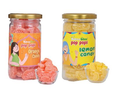 Nutreebites Orange Candy (250g) & Lemon Candy Goli (260g) Combo | Sweet & Tangy Citrus Treats | Santra & Nimbu Flavored Toffees | No Preservatives