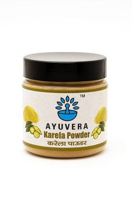 Ayuvera Karela Powder 100g | Plant-Based Bitter Gourd Powder for Mixing with Food Cooking Blends or Use in Beverages and Meals