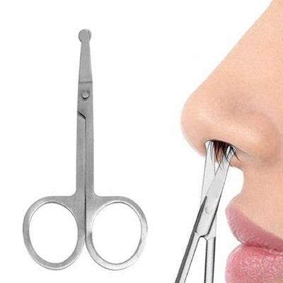 Virth Personal Grooming Scissor for Nose Hair, Beard, Moustache and Eyebrow | Safety Blunt Round Tip Heavy Duty & Rust-Free SS Metal | Travel Friendly Primium Scissor