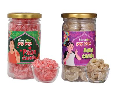 Nutreebites Paan Candy (260g) & Amla Candy (200g) Combo | Natural Mouth Freshener + Vitamin C Herbal Treat | Indian Digestive Mukhwas | After-Meal Refreshment for All Ages