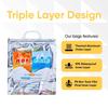 RUDRO IMPEX Hot and Cold Bag for Food Storage, Reusable Thermal Bag,Aluminium Foil Bag (3 Layer Protection, Size  50 x 52 cm) (Pack of 3) view 4