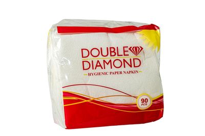 DOUBLE DIAMOND Paper Napkins | 28x28 cm | Large Size | 50 PCS | 1 Ply Soft | Absorbent Tissue | Disposable Hygienic Napkin for Kitchen, Table, Party, Restaurant & Catering Use | Pack of 1
