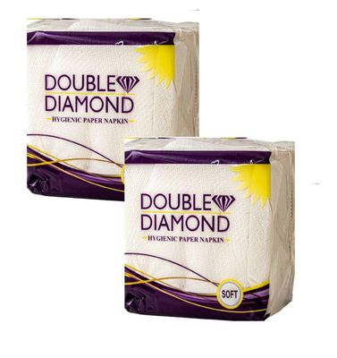DOUBLE DIAMOND Paper Napkins | Soft Absorbent | Table Napkins for Home, Party & Restaurants | 2828cm | 50 Pieces | Pack of 2