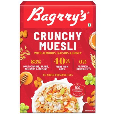 Bagrry's Crunchy Muesli with Almonds, Raisins & Honey 500 gms Box