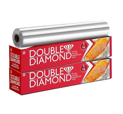 DOUBLE DIAMOND Aluminium Foil Roll for Kitchen, Food Grade, 1 kg (2)