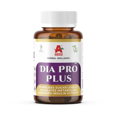 AASSI Dia Pro Plus Herbal Capsules 60 Veg Capsules | Supports Sugar Level Stabilization | Regulates Metabolism | Improves Insulin Activity | 100% Natural Herbal Wellness Formula