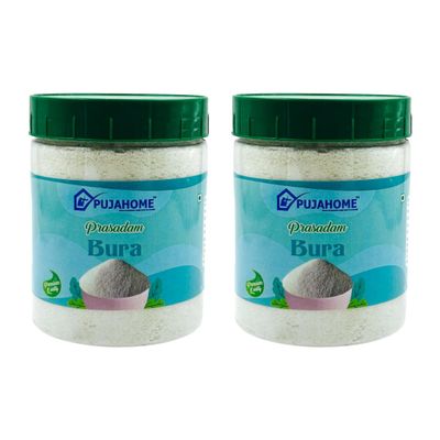 Pujahome Natural Bura Sugar for Pooja  400g Pack Of 2 | Sulphurless Powdered Boora Sugar for Puja, Prasad, Baking & Cooking | Desi Sweet Enhancer & Healthy Substitute for White/Brown Sugar