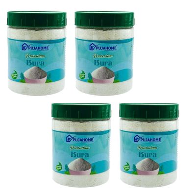 Pujahome Natural Bura Sugar for Pooja  400g Pack Of 4 | Sulphurless Powdered Boora Sugar for Puja, Prasad, Baking & Cooking | Desi Sweet Enhancer & Healthy Substitute for White/Brown Sugar