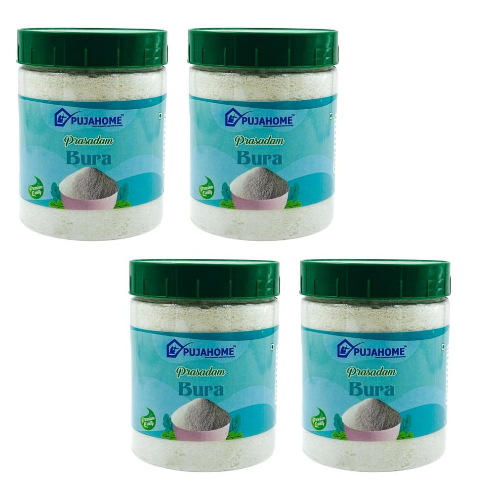 Pujahome Natural Bura Sugar for Pooja  400g Pack Of 4 | Sulphurless Powdered Boora Sugar for Puja, Prasad, Baking & Cooking | Desi Sweet Enhancer & Healthy Substitute for White/Brown Sugar