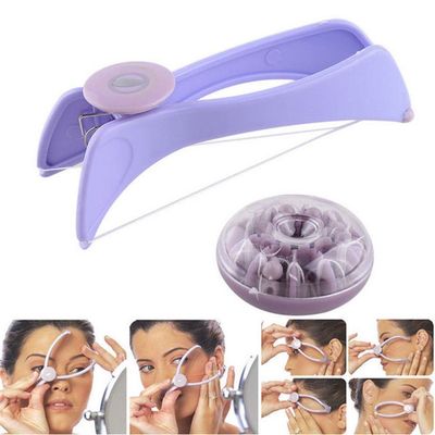 The Veera 1 PC Eyebrow Face Chicks Ear Finger Hand Legs Forehead Upper Lip Arms and Body Hair Threading Removal Machine Tool Epilator Tweezers Trimmer Razor Kit for Women and Men (Purple)