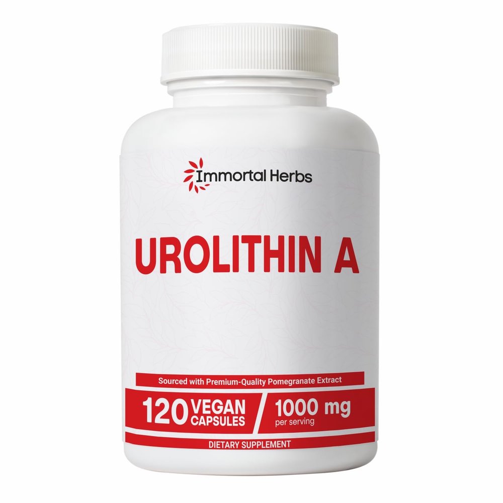 Immortal Herbs Urolithin A Supplement 1000mg, 120 Pills, Mitochondrial & Antioxidant Support, Non-GMO and Gluten-Free Urolithin A+ Supplement for Women and Men