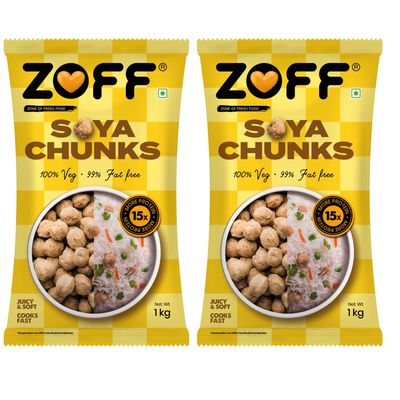 Zoff Soya Chunks 1Kg - (Pack of 2)