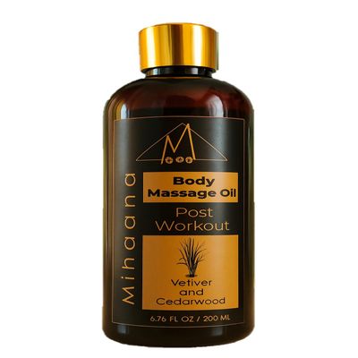 Mihaana Post Workout Body Massage Oil - Muscle Recovery & Pain Relief - Sports Fitness Athletic Deep Tissue Therapy Oil - 200ml