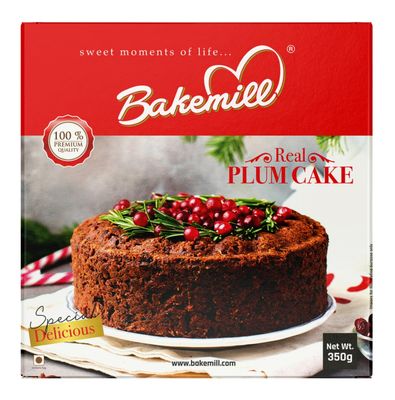 Bakemill Real Plum Cake, Premium Fruit and Nut Cake, 350g