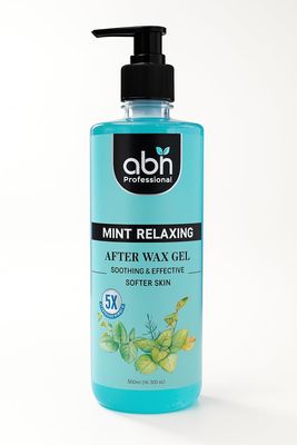 ABH Professional After Wax Gel  Mint Relaxing Formula with Juniper Oil & Allantoin  Soothing, Cooling & Anti-Redness Gel for Post-Waxing Care  500ml