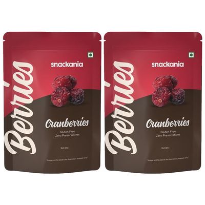 Snackania Premium Dried Whole Cranberry Cranberries (Combo), 460g(230gx2) Ideal for Snacking, Baking & Salads | Natural | No Preservatives