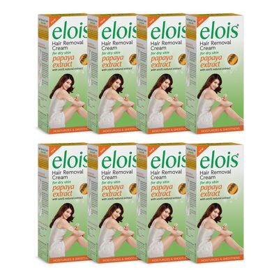 Elois Hair Removal Cream for Women & Girls | Hair Remover Cream for Bikini Area & Private Parts | Silky Soft Skin with Papaya Essence | For Legs, Underarms & Arms - 25g (Pack of 5)