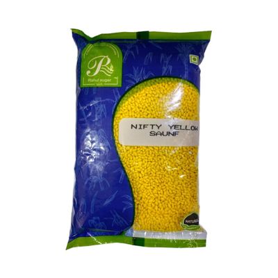 Rahul Sugar Nifty Yellow Saunf (1Kg) Premium Sugar-Coated Fennel Seeds | Refreshing Mouth Freshener | Zesty Citrus Flavor Pack 1Kg