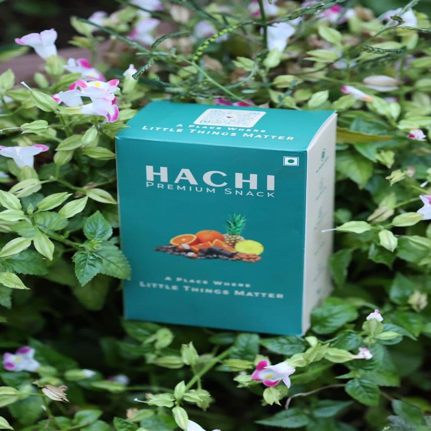 HACHI Assorted Granola Box | Rose Almond, Mocha Hazelnut, Orange Dark Chocolate & Double Chocolate | Travel & Tiffin Snack | Pack of 4 (35g Each)
