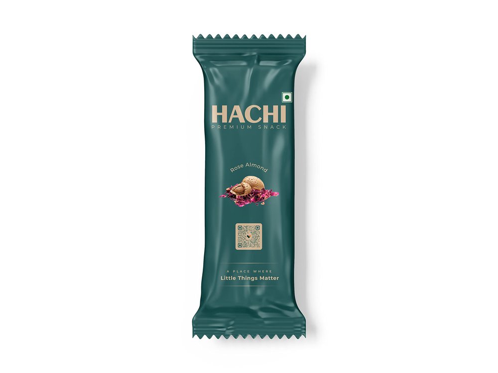 HACHI Rose Almond Granola | Crunchy Granola with Rolled Oats, Almonds, Rose Petals & Jaggery | Healthy Snack for Travel, Office & Tiffin | Pack of 4 (35g Each)
