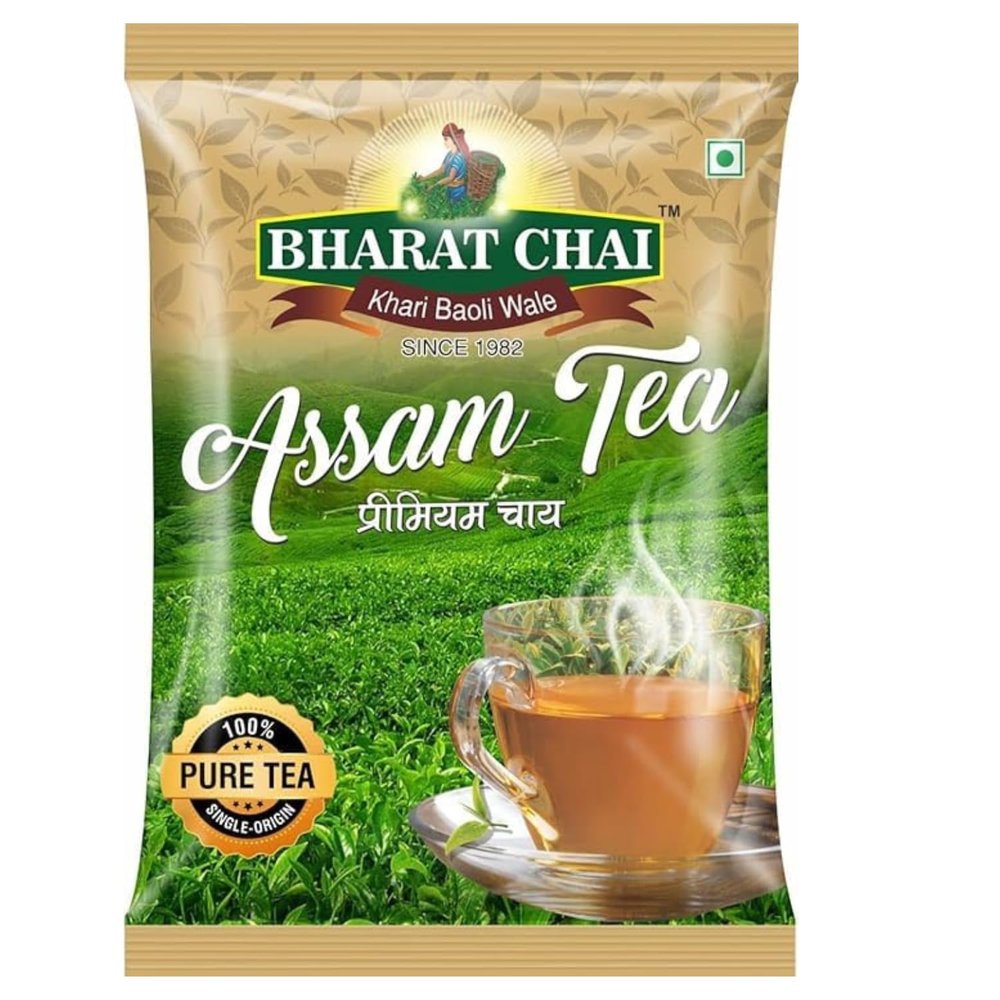 Bharat Chai Gold Label with Long Leaves Premium Assam CTC Kadak Chai Patti 250g | Single Origin Strong Black Tea | Unblended, Pure, Rich in Taste & Fresh Aroma | Perfect for Milk Chai