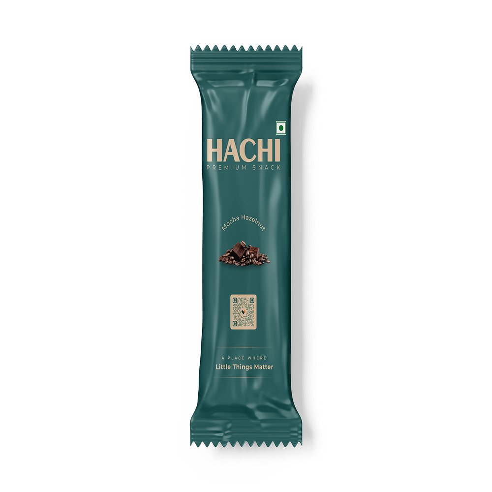 HACHI Mocha Hazelnut Granola | Crunchy Granola with Rolled Oats, Hazelnuts, Coffee & Jaggery | Healthy Snack for Travel, Tiffin & Office | Pack of 4 (35g Each)