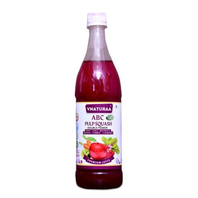 Vnaturaa Sugar Free ABC Pulp Squash 750ml | Apple - Amla-Beetroot-Banana -Carrot - Cranberry Squash