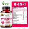 Humming Herbs Eye Care+ Supplement 8-in-1 with Lutein Zeaxanthin Astaxanthin Bilberry Grape Seed Zinc Vitamin C & Beta-Carotene Vision & Eye Health Support 90 Veg Capsules view 3