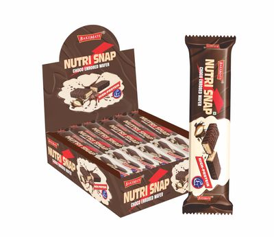 Bakemate Nutri Snap High-Protein Chocolate Enrobed Wafer Bar (Pack of 10)| Hazelnut | 10g Protein, No Added Sugar|High in Protein|Low Sodium|High Fiber|Energy Bars| Crunchy Wafer Bars|100% Vegetarian|450 Gram