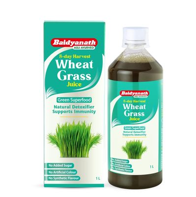 Baidyanath Wheatgrass Juice - 1L | Natural Liver detox & Gut cleanser Juice | Superfood for Weight & Cholesterol management |