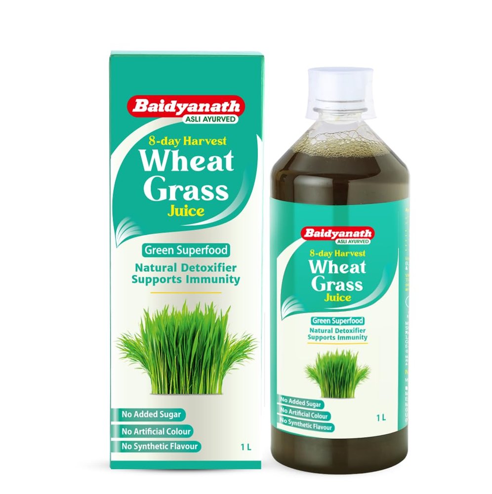 Baidyanath Wheatgrass Juice - 1L | Natural Liver detox & Gut cleanser Juice | Superfood for Weight & Cholesterol management |