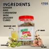 ATGS Ginger and Cardamom Mini Jaggery Cubes 500 gm Organic | After Meal Snack | Mukhwas | No Preservatives Added view 3