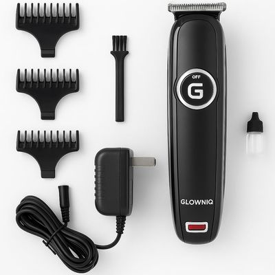 GLOWNIQ Cordless Beard & Hair Trimmer for Men | Rechargeable Grooming Kit with Adjustable Combs, Sharp Blades & USB Charger | Precision Trimmer for Beard Styling & Hair Cutting
