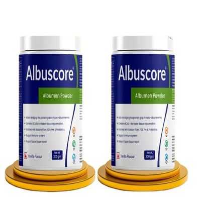 Albuscore Albumen Powder Pure Egg White Supplement | Lactose-Free, Keto-Friendly Source (Pack of 2, Vanilla)