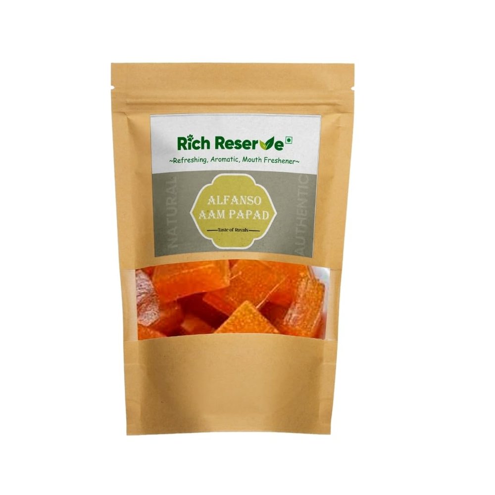 Rich Reserve - Alphonso Aam Papad | 250gm Pack | Made with Real Alphonso Mango Pulp | Natural & Chewy Aam Papad for Kids & Adults