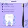 9UP 2Pcs Ultra Soft Toothbrush For Adult | Manual Toothbrush With 20000 Extra Soft Bristles For Sensitive Gums & Teeth, Pregnant Women, Kids & Elders (Black Brush White Flat Bristles) view 2
