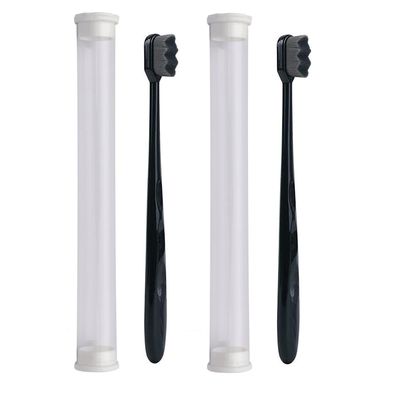 9UP 2Pcs Ultra Soft Toothbrush For Adult | Manual Toothbrush With 20000 Extra Soft Bristles For Sensitive Gums & Teeth, Pregnant Women, Kids & Elders (Black Brush Black ZikZak Bristles)